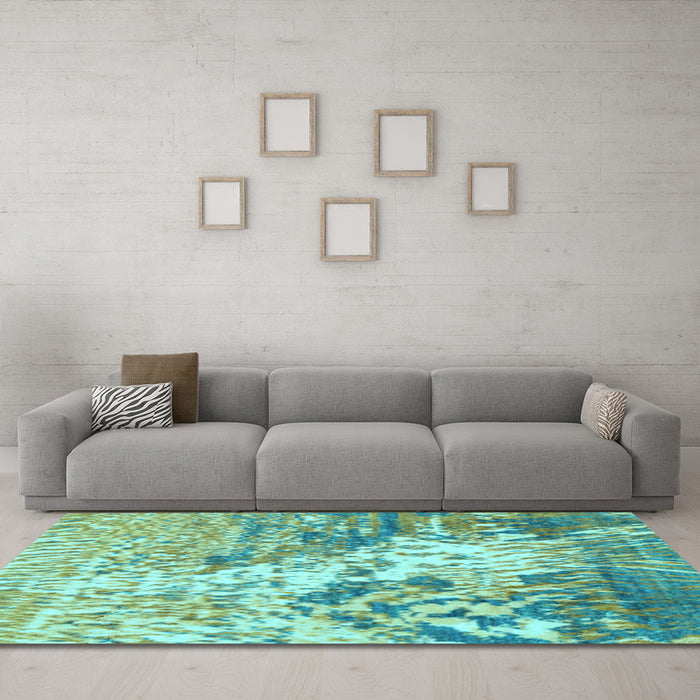 Machine Washable Abstract Light Blue Modern Rug in a Living Room, wshabs2523lblu