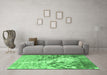 Machine Washable Abstract Emerald Green Modern Area Rugs in a Living Room,, wshabs2523emgrn