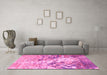 Machine Washable Abstract Pink Modern Rug in a Living Room, wshabs2523pnk