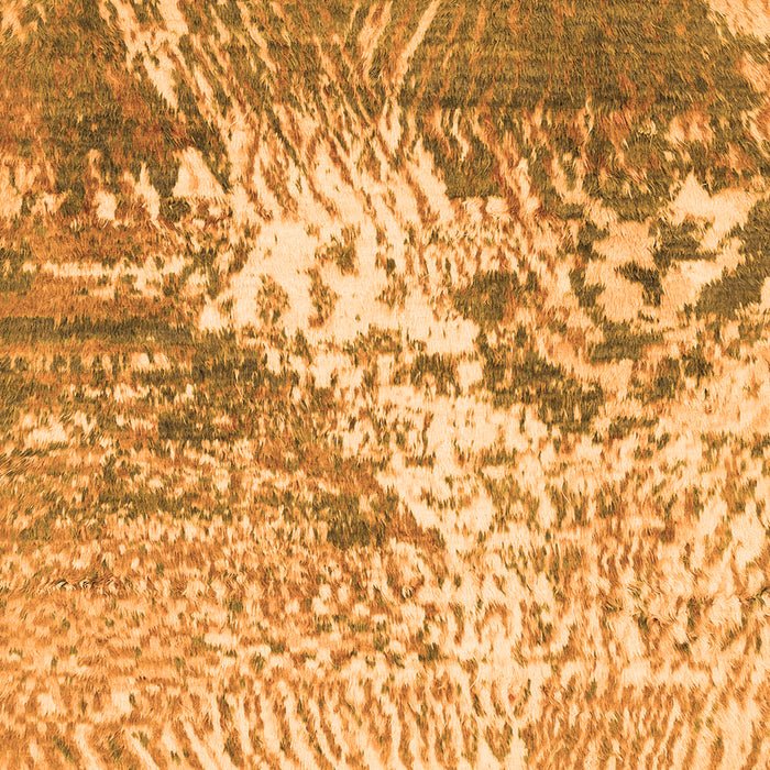 Square Machine Washable Abstract Orange Modern Area Rugs, wshabs2523org