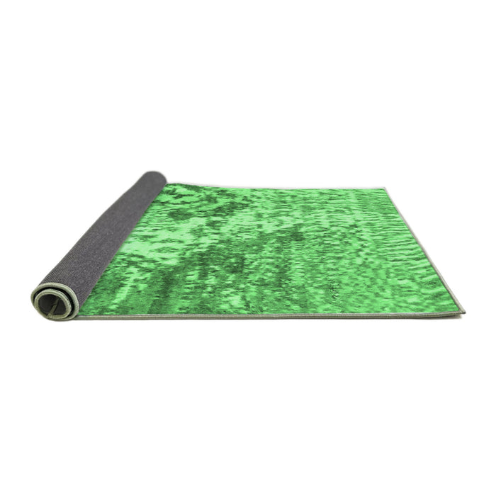 Sideview of Abstract Emerald Green Modern Rug, abs2523emgrn