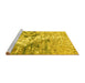 Sideview of Machine Washable Abstract Yellow Modern Rug, wshabs2523yw