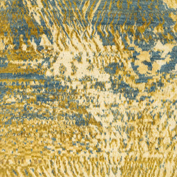 Square Machine Washable Abstract Chrome Gold Yellow Rug, wshabs2523