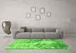 Machine Washable Abstract Green Modern Area Rugs in a Living Room,, wshabs2523grn