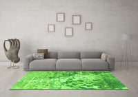 Machine Washable Abstract Green Modern Rug, wshabs2523grn