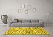 Machine Washable Abstract Yellow Modern Rug in a Living Room, wshabs2524yw