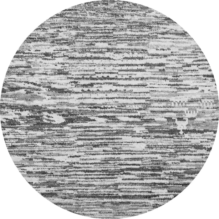 Round Machine Washable Abstract Gray Modern Rug, wshabs2524gry