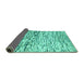 Sideview of Abstract Turquoise Modern Rug, abs2524turq