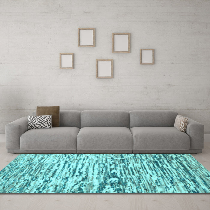 Machine Washable Abstract Light Blue Modern Rug in a Living Room, wshabs2524lblu