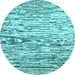 Round Abstract Light Blue Modern Rug, abs2524lblu