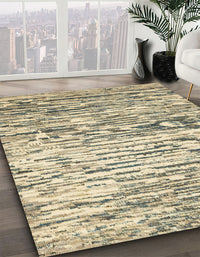 Abstract Brown Gold Modern Rug, abs2524