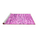 Sideview of Machine Washable Abstract Pink Modern Rug, wshabs2524pnk