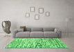 Machine Washable Abstract Emerald Green Modern Area Rugs in a Living Room,, wshabs2524emgrn