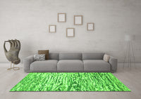 Machine Washable Abstract Green Modern Rug, wshabs2524grn