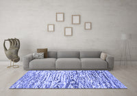 Machine Washable Abstract Blue Modern Rug, wshabs2524blu