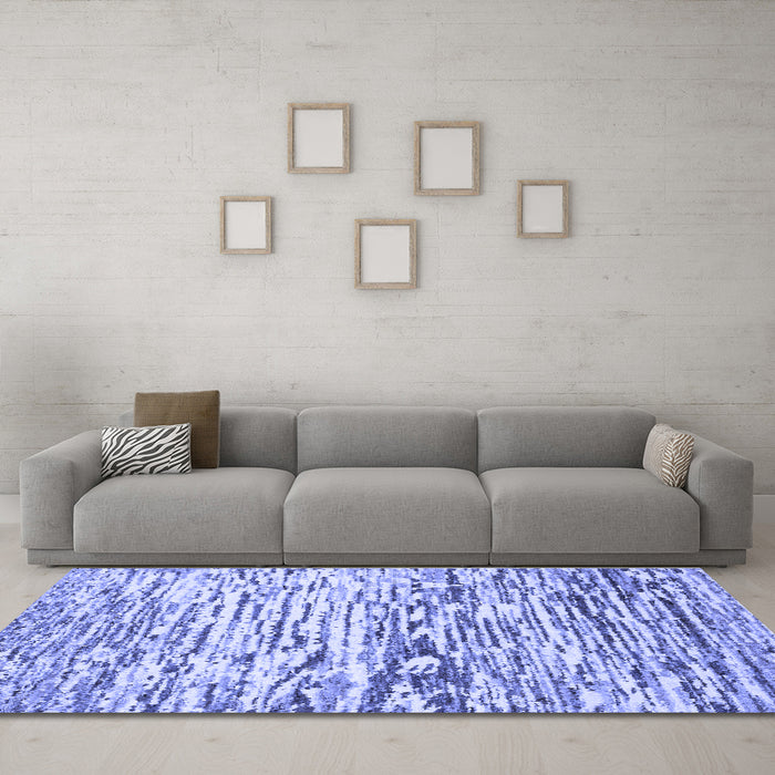 Machine Washable Abstract Blue Modern Rug in a Living Room, wshabs2524blu