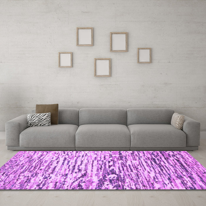 Machine Washable Abstract Purple Modern Area Rugs in a Living Room, wshabs2524pur