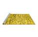 Sideview of Machine Washable Abstract Yellow Modern Rug, wshabs2524yw