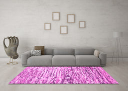 Machine Washable Abstract Pink Modern Rug in a Living Room, wshabs2524pnk