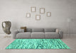 Machine Washable Abstract Turquoise Modern Area Rugs in a Living Room,, wshabs2524turq