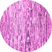 Round Machine Washable Abstract Pink Modern Rug, wshabs2524pnk