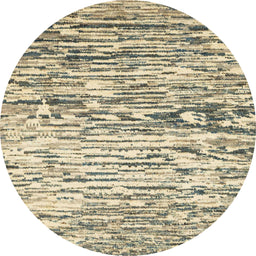 Round Machine Washable Abstract Brown Gold Rug, wshabs2524