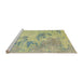 Sideview of Machine Washable Abstract Khaki Green Rug, wshabs2525