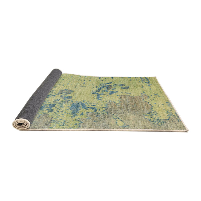 Sideview of Abstract Khaki Green Modern Rug, abs2525