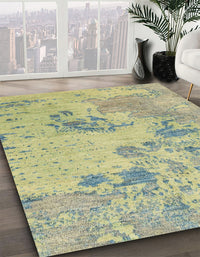 Abstract Khaki Green Modern Rug, abs2525