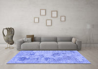 Machine Washable Abstract Blue Modern Rug, wshabs2525blu