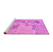 Sideview of Machine Washable Abstract Pink Modern Rug, wshabs2525pnk