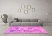 Machine Washable Abstract Pink Modern Rug in a Living Room, wshabs2525pnk