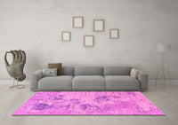 Machine Washable Abstract Pink Modern Rug, wshabs2525pnk