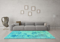 Machine Washable Abstract Light Blue Modern Rug, wshabs2525lblu