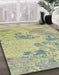 Abstract Khaki Green Modern Rug in Family Room, abs2525