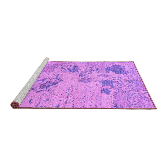 Sideview of Machine Washable Abstract Purple Modern Area Rugs, wshabs2525pur