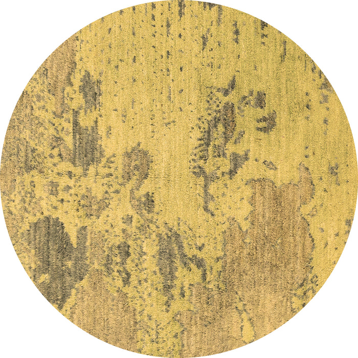 Round Machine Washable Abstract Brown Modern Rug, wshabs2525brn