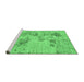 Sideview of Machine Washable Abstract Emerald Green Modern Area Rugs, wshabs2525emgrn