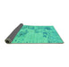 Sideview of Abstract Turquoise Modern Rug, abs2525turq