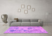 Machine Washable Abstract Purple Modern Area Rugs in a Living Room, wshabs2525pur