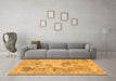 Machine Washable Abstract Orange Modern Area Rugs in a Living Room, wshabs2525org