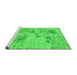 Sideview of Machine Washable Abstract Green Modern Area Rugs, wshabs2525grn