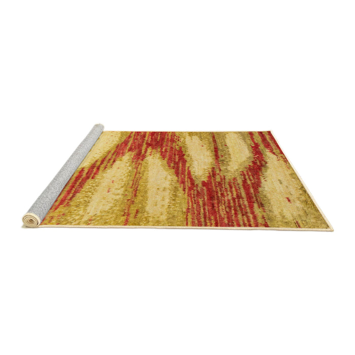 Sideview of Machine Washable Abstract Orange Red Rug, wshabs2526
