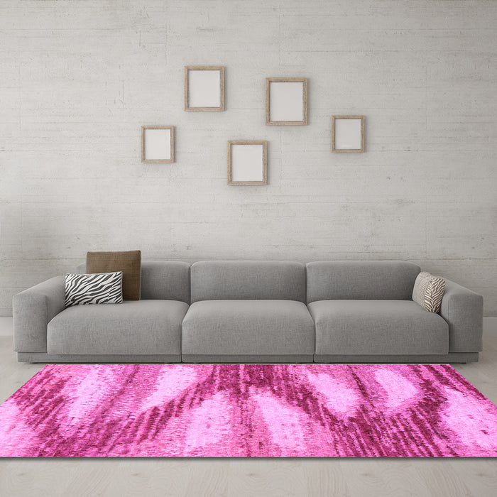Machine Washable Abstract Purple Modern Area Rugs in a Living Room, wshabs2526pur