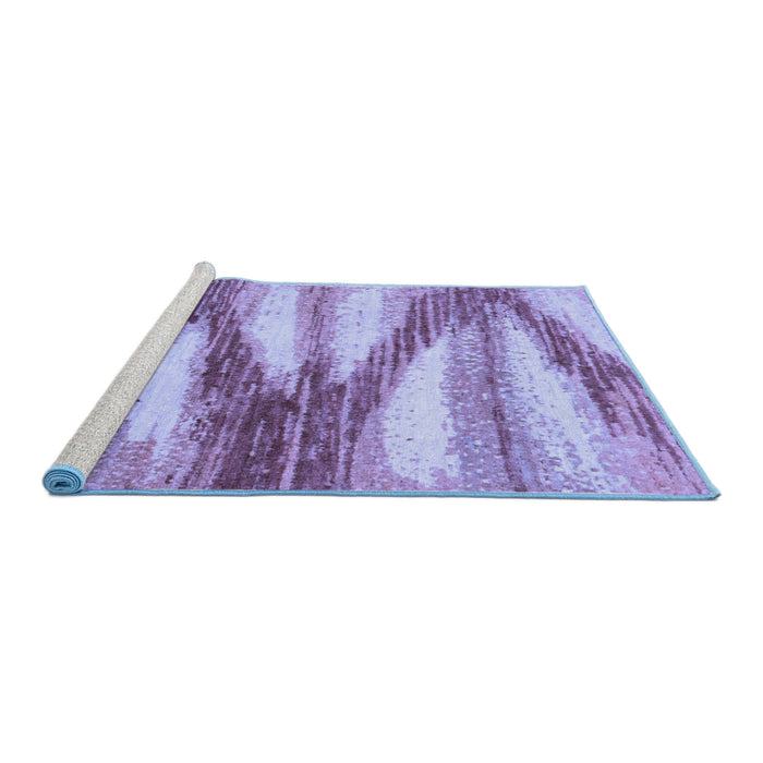 Sideview of Machine Washable Abstract Blue Modern Rug, wshabs2526blu