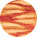 Round Abstract Orange Modern Rug, abs2526org