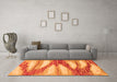 Machine Washable Abstract Orange Modern Area Rugs in a Living Room, wshabs2526org