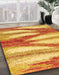 Abstract Orange Red Modern Rug in Family Room, abs2526