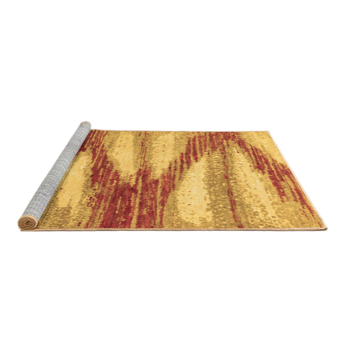 Sideview of Machine Washable Abstract Brown Modern Rug, wshabs2526brn