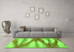 Machine Washable Abstract Green Modern Area Rugs in a Living Room,, wshabs2526grn